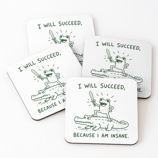 Item preview, I Will Succeed Because I Am Insane Frog Riding Alligator designed and sold by gunaone-design.