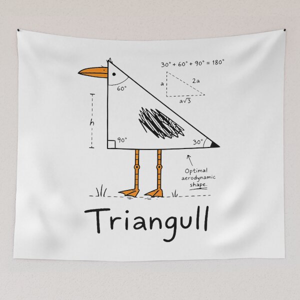 Item preview, Triangull Triangle Seagull Bird Pun Funny Math Teacher designed and sold by JamesCrArt.