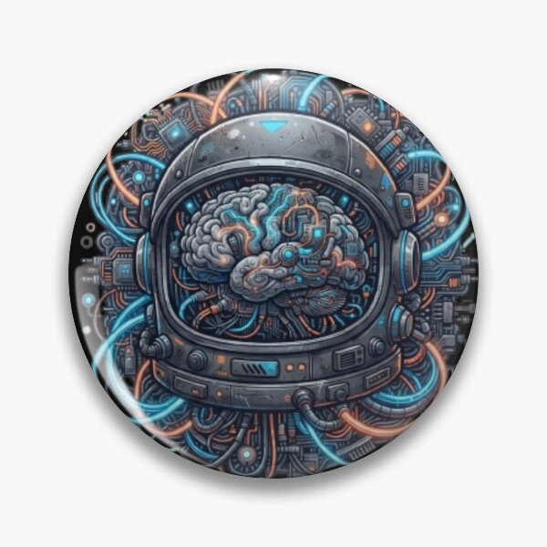 Item preview, Cybernetic Astronaut Helmet and Brain Sci-Fi Art designed and sold by DailySparks.