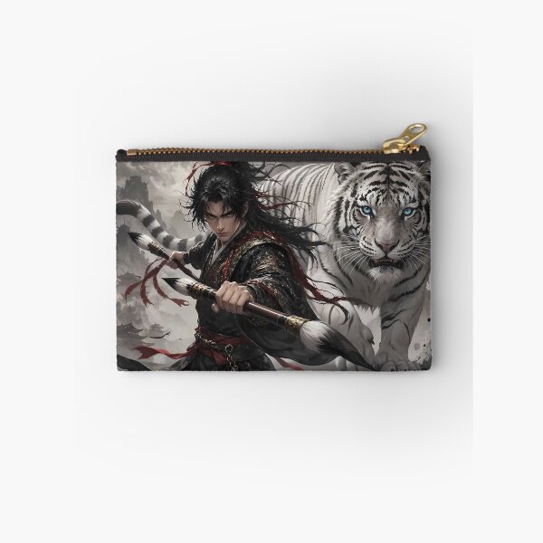 Item preview, White Tiger and Wuxia Warrior – Chinese Ink Martial Arts Fantasy designed and sold by ManJiangHong.