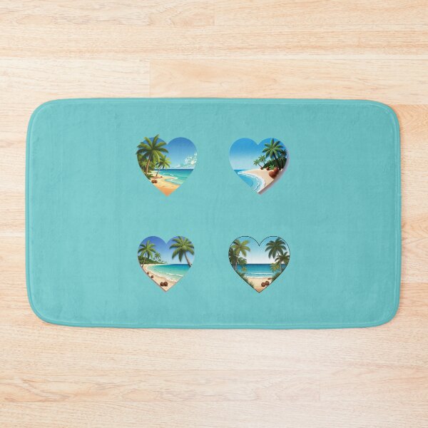 Item preview, Tropical Beach Love Hearts with Palm Trees and Coconuts designed and sold by Beachy.