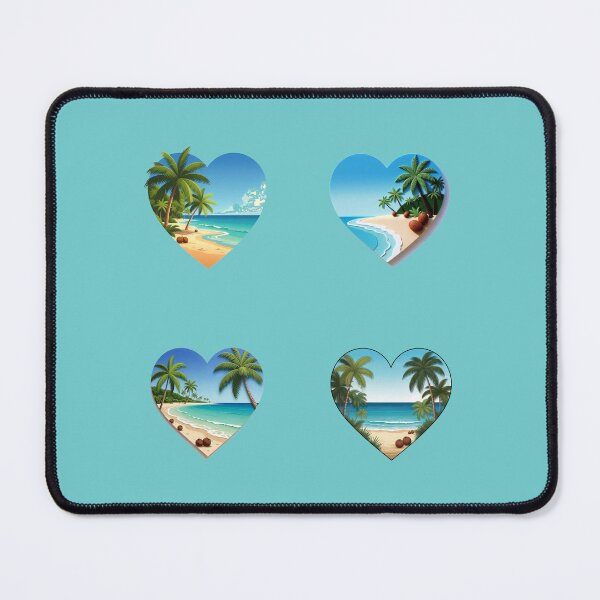 Item preview, Tropical Beach Love Hearts with Palm Trees and Coconuts designed and sold by Beachy.