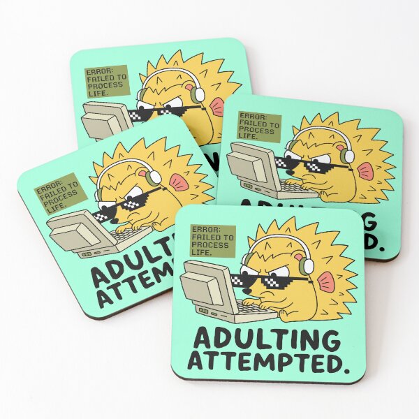 Item preview, Error Failed To Process Life Hedgehog Gamer Adulting Attempted designed and sold by Amir Faysal.