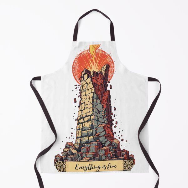 Item preview, The Tower Everything Is Fine Tarot Card Irony designed and sold by Arcana-Archives.