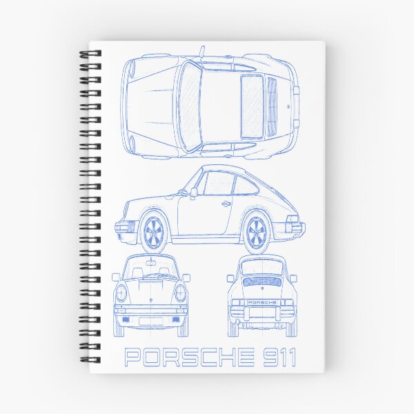Item preview, Porsche 911 Technical Blueprint – Blue Line Art designed and sold by jubileuuu.