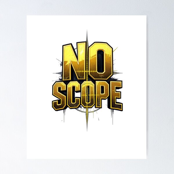 Item preview, No Scope Sniper Game Golden Typography  designed and sold by LC&LCPlatform.