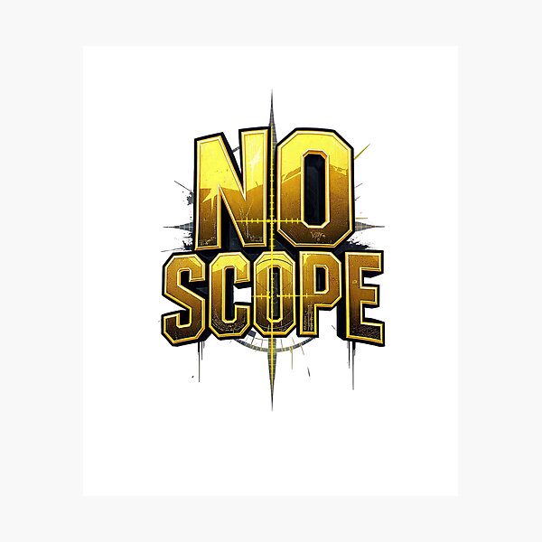 Item preview, No Scope Sniper Game Golden Typography  designed and sold by LC&LCPlatform.