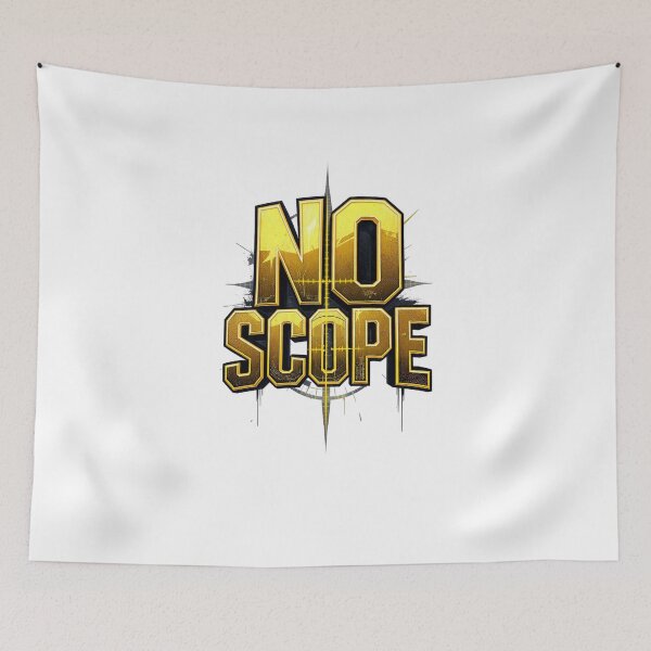 Item preview, No Scope Sniper Game Golden Typography  designed and sold by LC&LCPlatform.