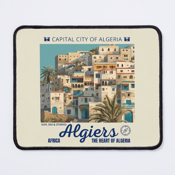 Item preview, Algiers in Algeria, Africa, Vintage Art Travel Landscape designed and sold by MaateoDesign.
