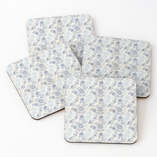 Item preview, Vintage Blue Chinoiserie Floral & Songbird Seamless Pattern designed and sold by CozyArtistryShop.
