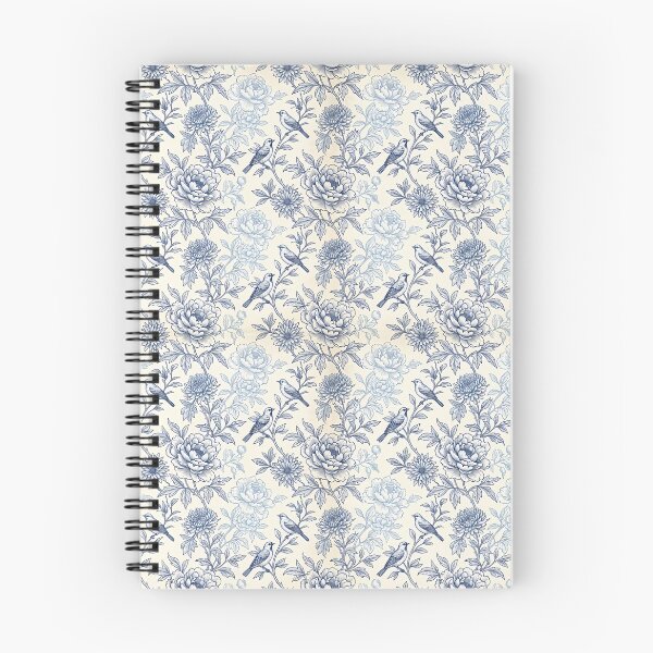 Item preview, Vintage Blue Chinoiserie Floral & Songbird Seamless Pattern designed and sold by CozyArtistryShop.