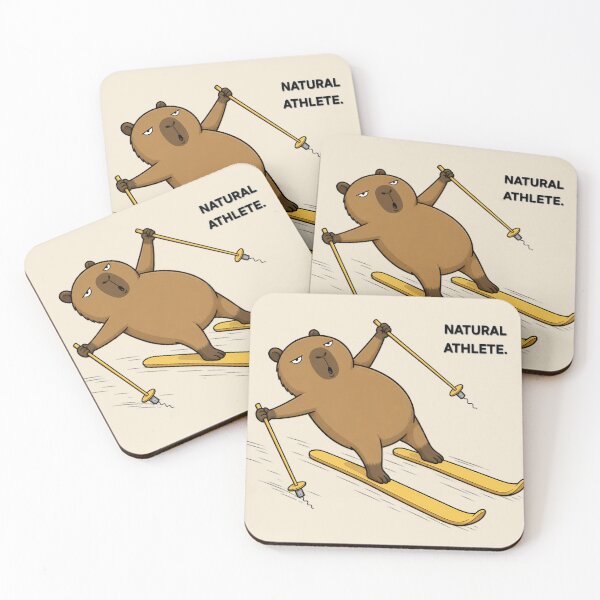 Item preview, Natural Athlete – Funny Skiing Capybara designed and sold by LazyPaw Design.