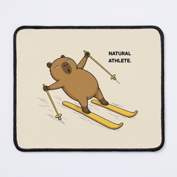 Item preview, Natural Athlete – Funny Skiing Capybara designed and sold by LazyPaw Design.