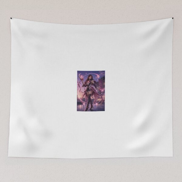 Item preview, Magical Girl with Crescent Moon Wand at Sunset designed and sold by CathryneDelamort.
