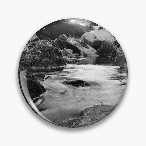 Item preview, Moody Monochrome Yorkshire Stream Brontë Country Photo Print designed and sold by OnHeathAndMoor.