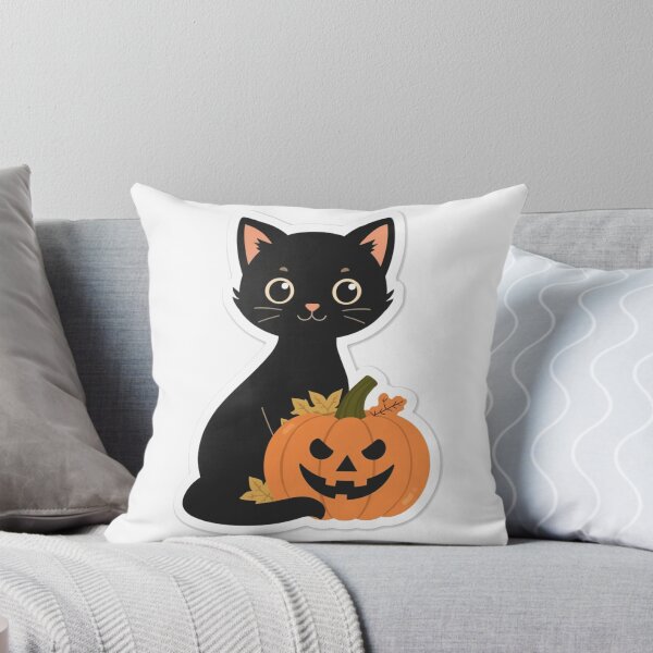 Item preview, Cute Black Cat with Jack O' Lantern | Retro Halloween  designed and sold by Kiinaaa.