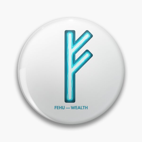 Item preview, Norse Fehu Rune Wealth Symbol Neon Glow designed and sold by CalmFrameArt.