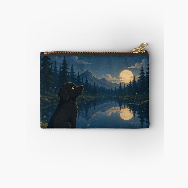 Item preview, Reflections Under the Moon – Black Labrador by a Night Lake designed and sold by Goodthingstree.