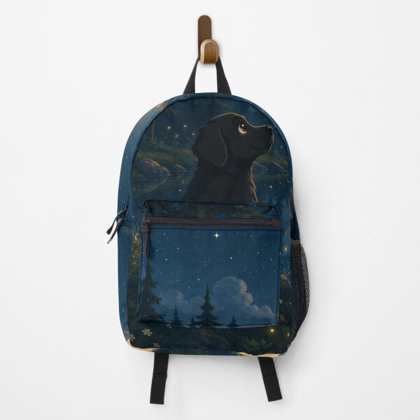 Item preview, Reflections Under the Moon – Black Labrador by a Night Lake designed and sold by Goodthingstree.