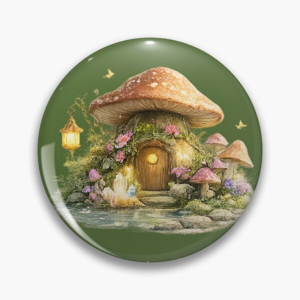 Item preview, Fairy Cottage Mushroom House Tree Stump Portal Woodland Aesthetic designed and sold by Rehnair.