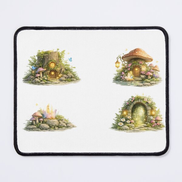 Item preview, Fairy Cottage Mushroom House Tree Stump Portal Woodland Aesthetic designed and sold by Rehnair.