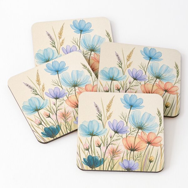 Item preview, Wildflowers in Watercolor - Botanical Illustration in Pastel Tones designed and sold by SuperMama1973.
