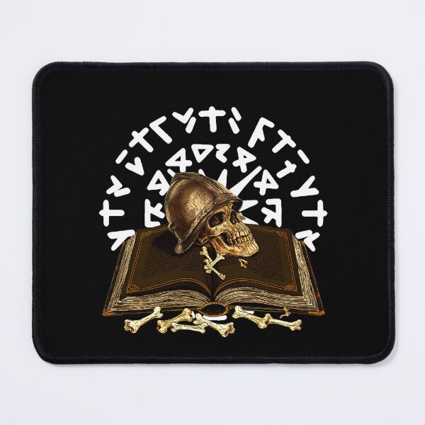 Item preview, Runes with book band and skull with helmet on the side designed and sold by Kirei-Lily.