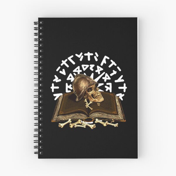 Item preview, Runes with book band and skull with helmet on the side designed and sold by Kirei-Lily.