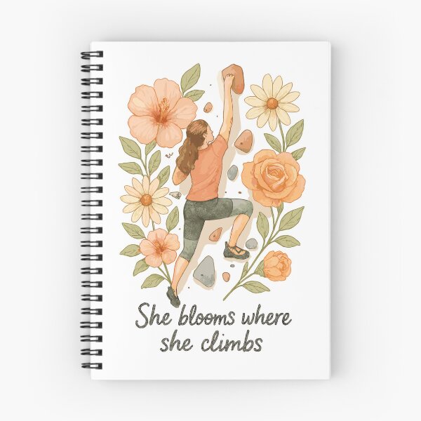 Item preview, She blooms where she climbs - Bouldering & Flowers designed and sold by Pineapple-Tree.