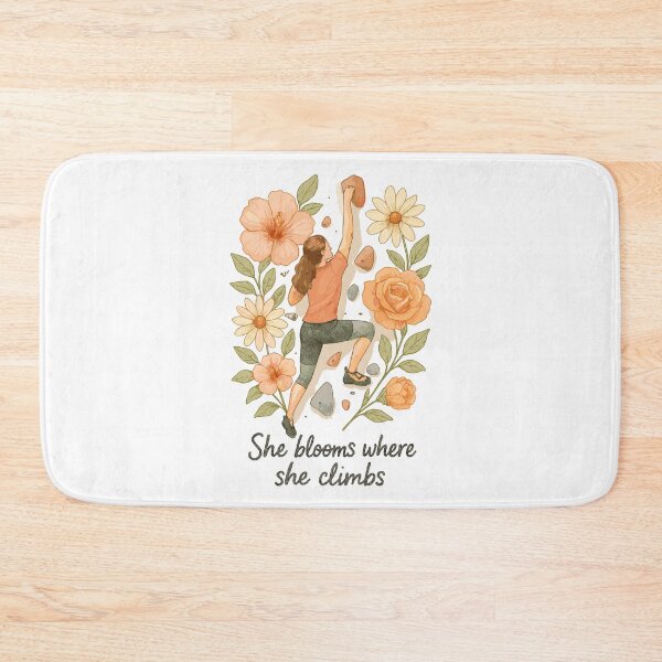 Item preview, She blooms where she climbs - Bouldering & Flowers designed and sold by Pineapple-Tree.