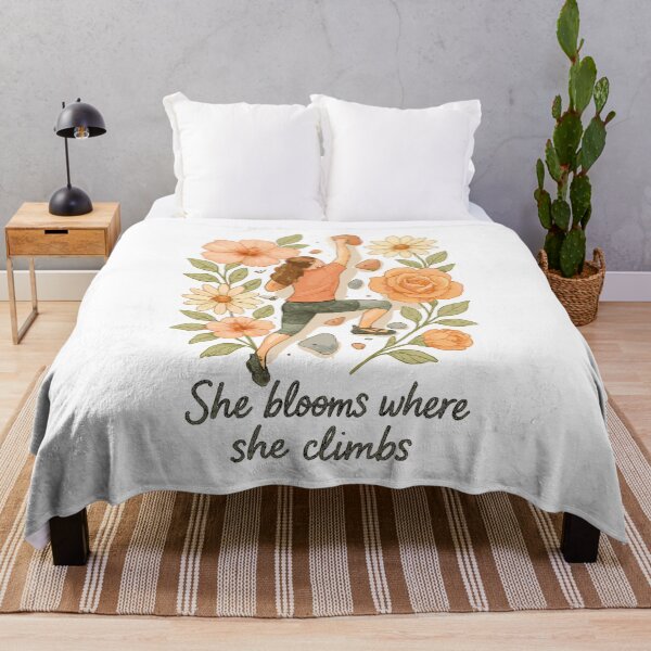 Item preview, She blooms where she climbs - Bouldering & Flowers designed and sold by Pineapple-Tree.