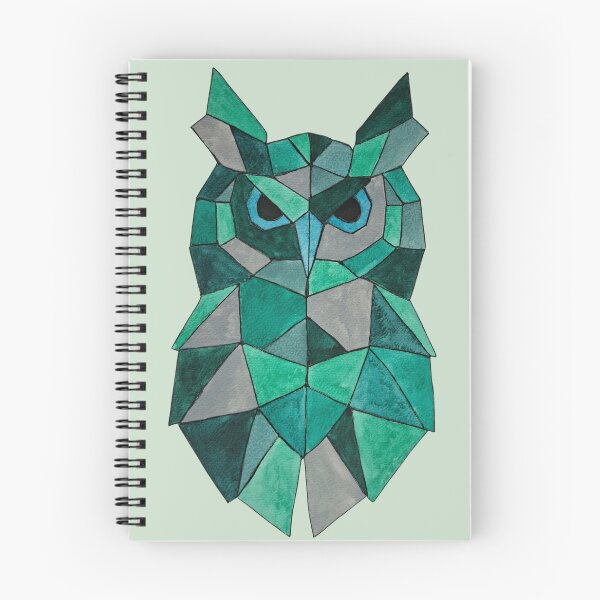Item preview, Geometric Owl in Watercolor - Modern Art Green Tones designed and sold by SuperMama1973.