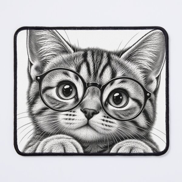 Item preview, Smart Cat With Glasses Cute Funny Bookish Kitten designed and sold by Kimjs-design.