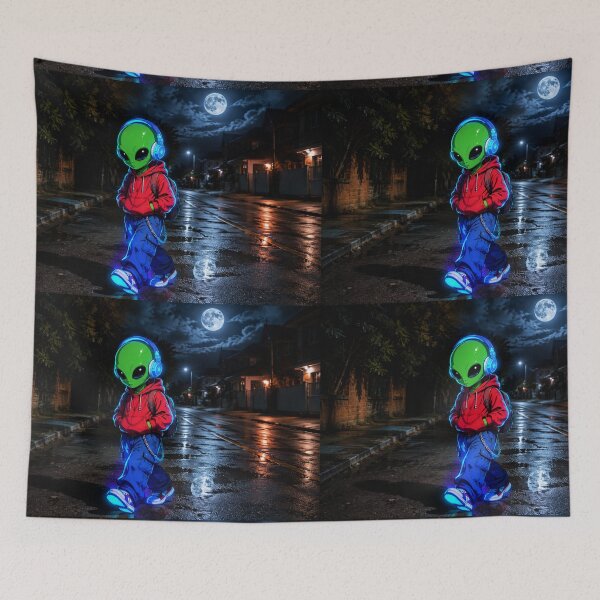 Item preview, Neon Alien Streetwear Night Walk designed and sold by DWolf04.