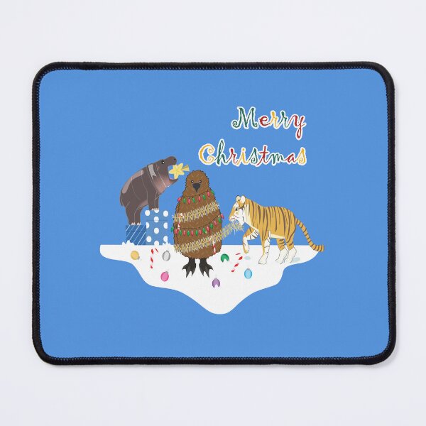 Item preview, Moodeng, Pesto and Eva decorate Christmas, Merry Christmas, cute wild animals, baby hippo, baby penguin, tiger lover, king penguin, Bengal tiger designed and sold by Figaro-17.