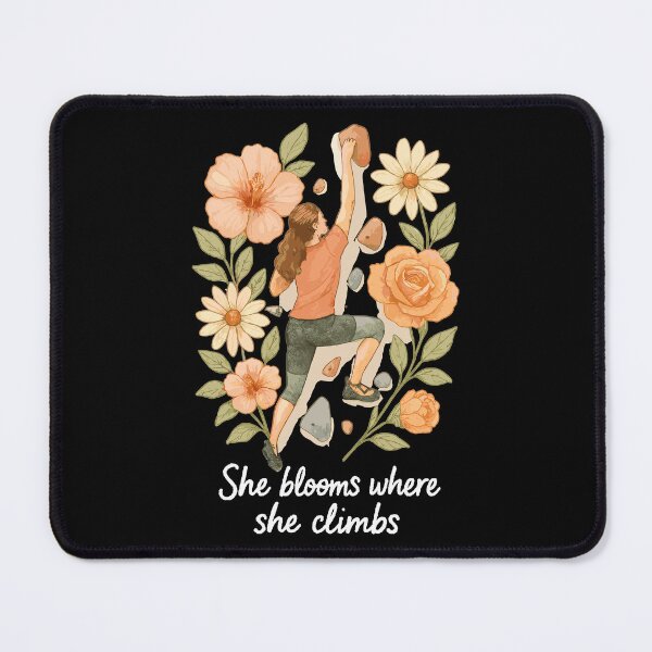 Item preview, She blooms where she climbs - Bouldering & Flowers designed and sold by Pineapple-Tree.