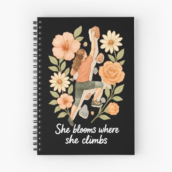 Item preview, She blooms where she climbs - Bouldering & Flowers designed and sold by Pineapple-Tree.