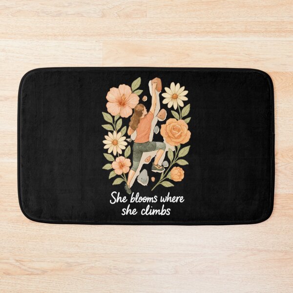 Item preview, She blooms where she climbs - Bouldering & Flowers designed and sold by Pineapple-Tree.