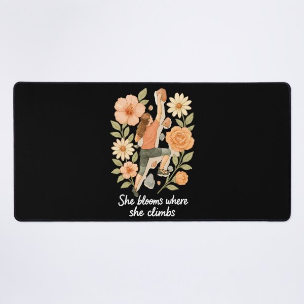 Item preview, She blooms where she climbs - Bouldering & Flowers designed and sold by Pineapple-Tree.