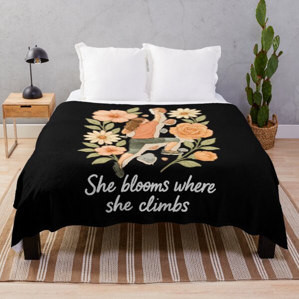 Item preview, She blooms where she climbs - Bouldering & Flowers designed and sold by Pineapple-Tree.