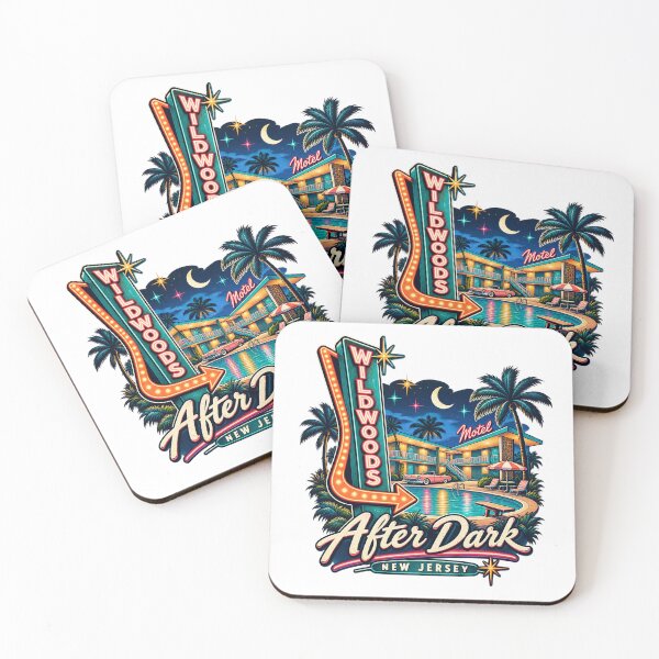 Item preview, The Wildwoods After Dark – Retro Doo Wop Neon Motel New Jersey designed and sold by Past in Threads.