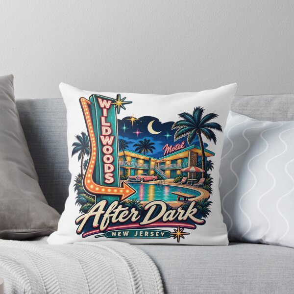 Item preview, The Wildwoods After Dark – Retro Doo Wop Neon Motel New Jersey designed and sold by Past in Threads.