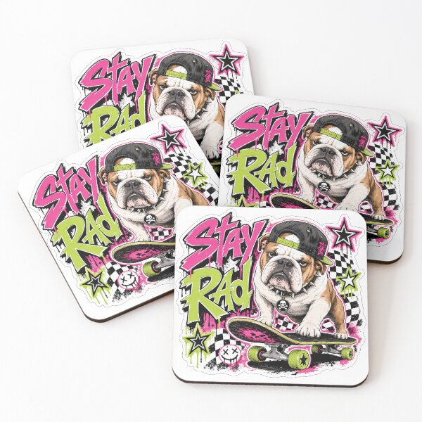 Item preview, Stay Rad English Bulldog Skater Pop Punk designed and sold by BobbyTee Merch.