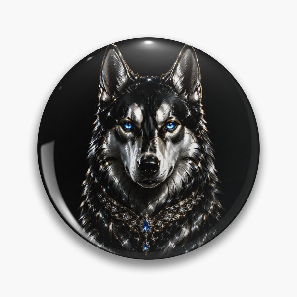 Item preview, Regal Siberian Husky – Black & Gold Dog Art designed and sold by TheLumina.