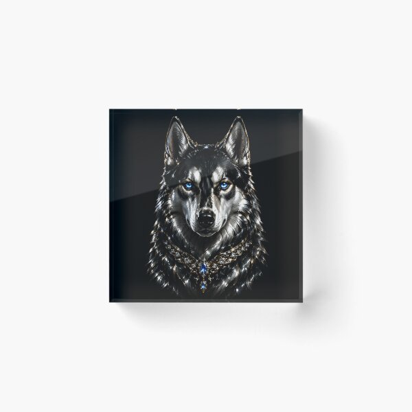 Item preview, Regal Siberian Husky – Black & Gold Dog Art designed and sold by TheLumina.