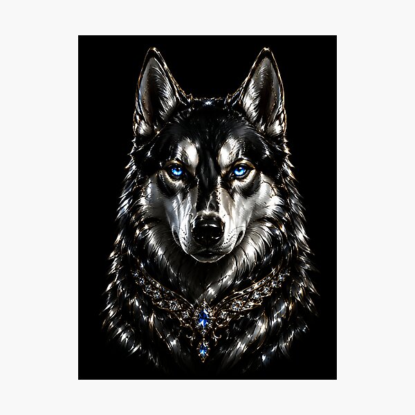 Item preview, Regal Siberian Husky – Black & Gold Dog Art designed and sold by TheLumina.