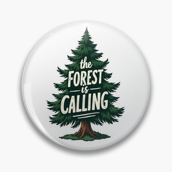 Item preview, Retro Adventure The Forest is Calling Quote on Pine Tree Icon designed and sold by GabeMountainArt.