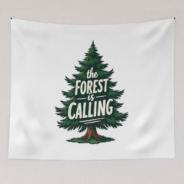 Item preview, Retro Adventure The Forest is Calling Quote on Pine Tree Icon designed and sold by GabeMountainArt.