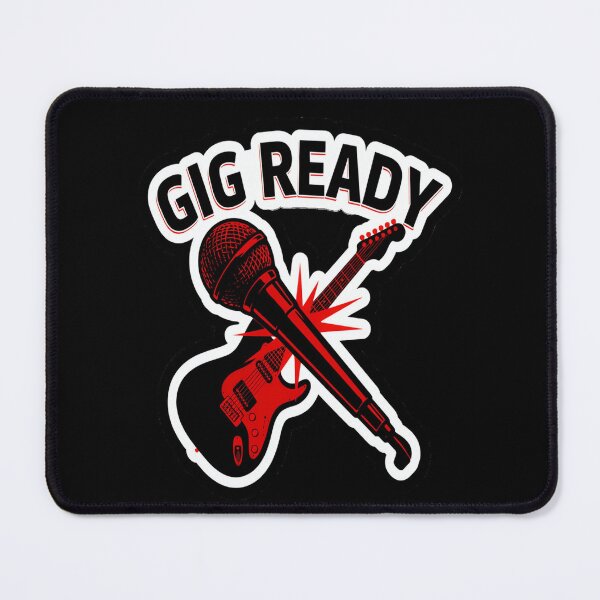 Item preview, Gig Ready – Crossed Guitar Microphone Rock Design designed and sold by Midnight Veil Designs.