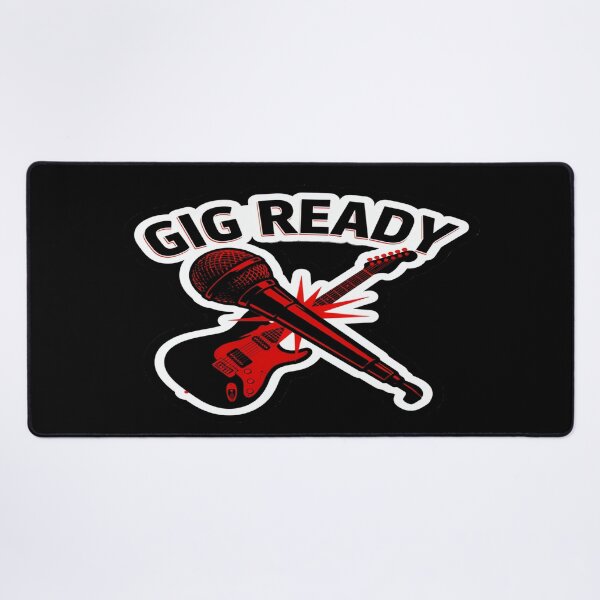 Item preview, Gig Ready – Crossed Guitar Microphone Rock Design designed and sold by Midnight Veil Designs.